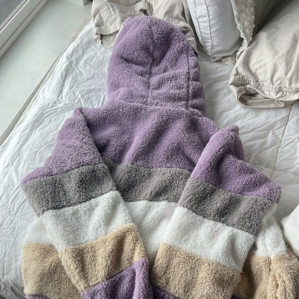 Fuzzy zip up sweater